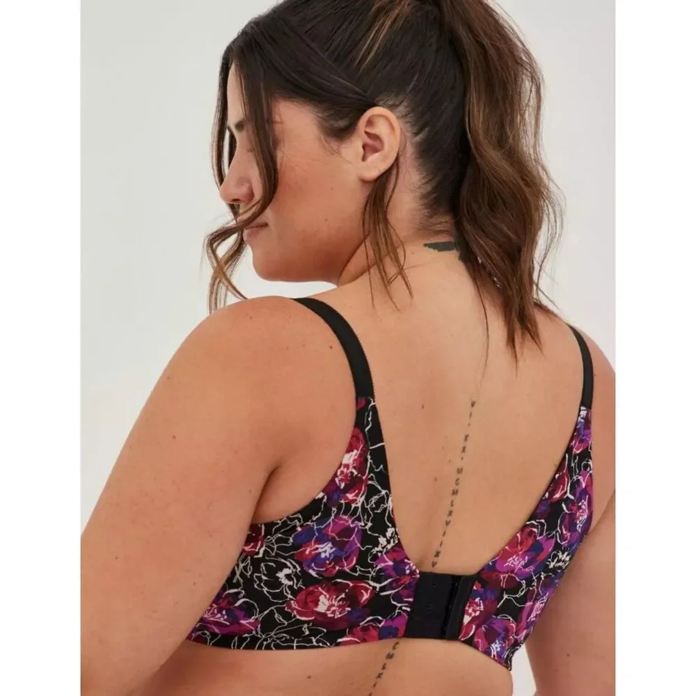TORRID CURVE Colorful Floral Plus Sz 40DDD Lightly Padded Push Up Underwire Bra